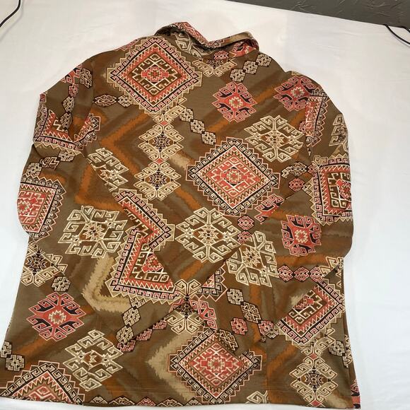 Links Southwest Aztec Jacket Women's XL Brown Full Zip Cardigan Boho Red Gold - Picture 8 of 8